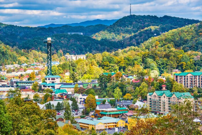 A view of the best weekend getaway town of Gatlinburg, Tennessee.