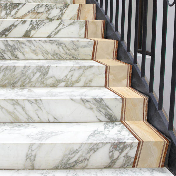 A marble staircase.