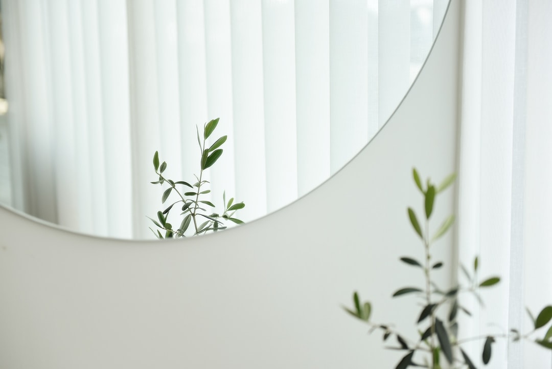 A plant-adorned round mirror for home decoration.
