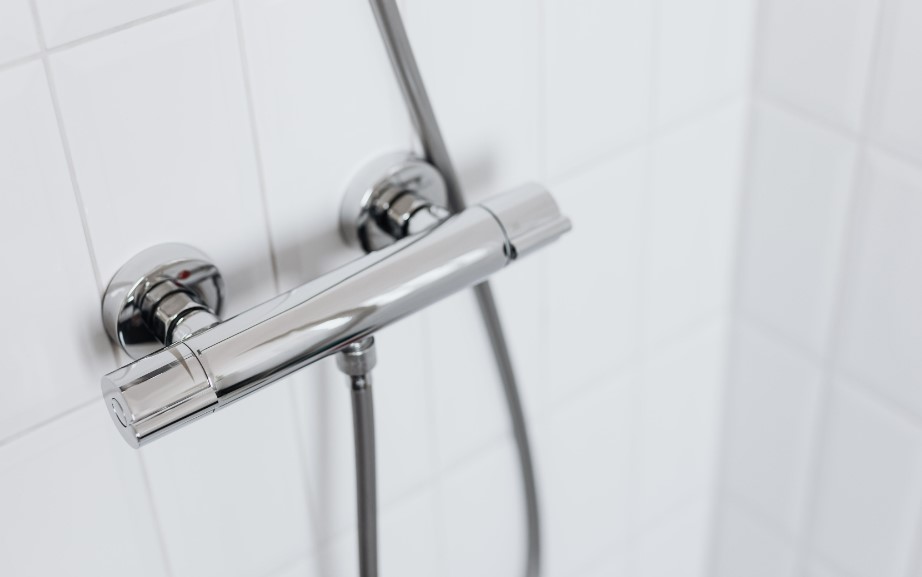 A plumbing fixture with a hose attached: a shower head.
