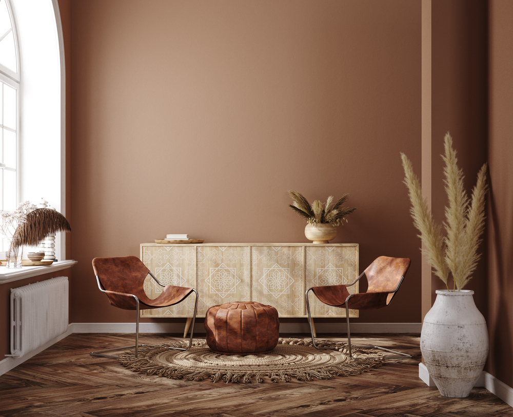 An interior design business specializing in brown-themed living room decor.