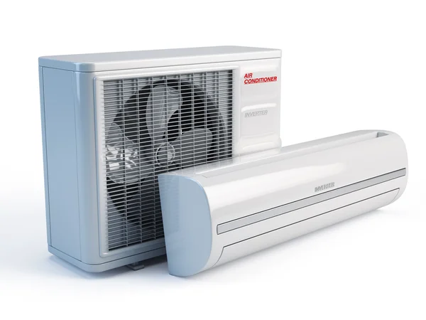 A white air conditioner on a white background suitable for Air Conditioning Repair Companies.