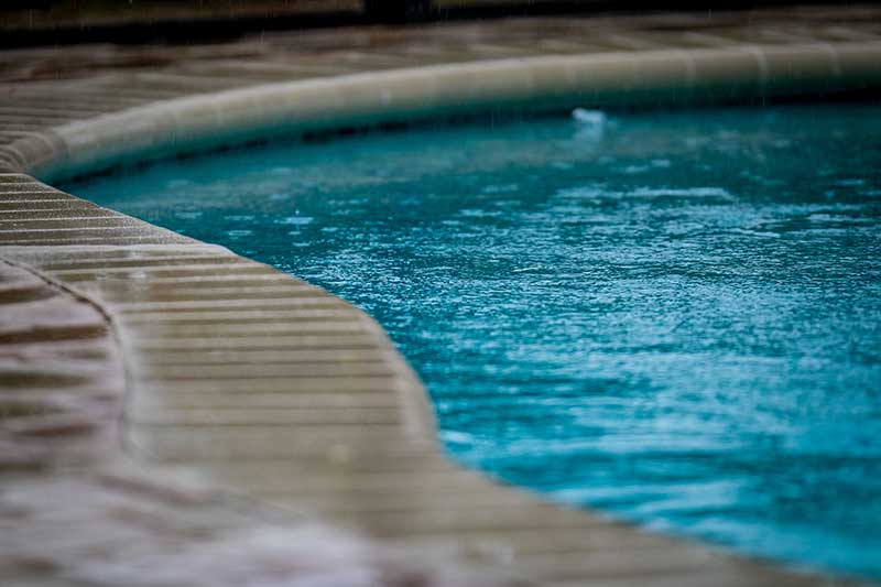 A close up of a managed swimming pool.