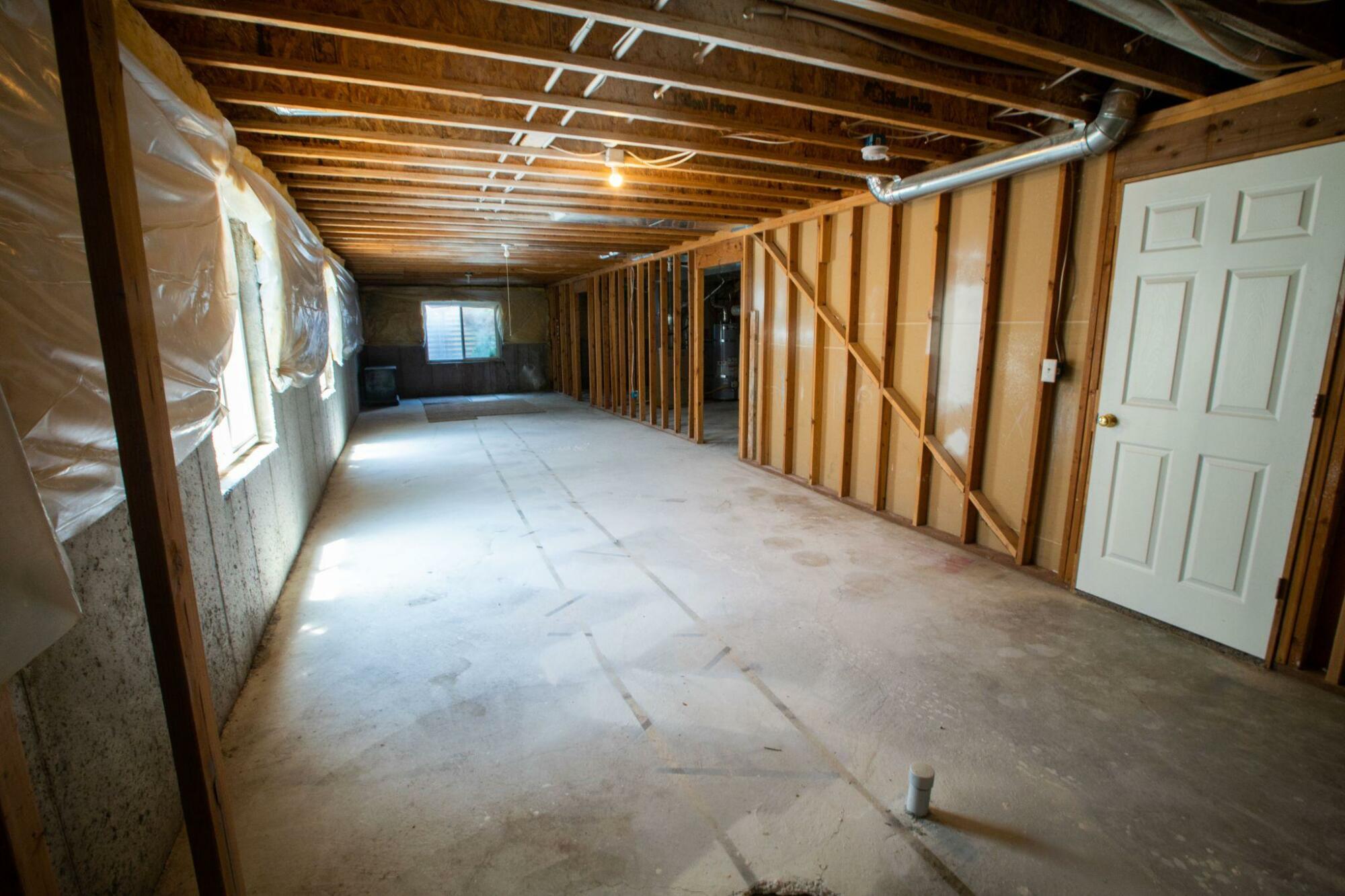 A basement being remodeled in a house.