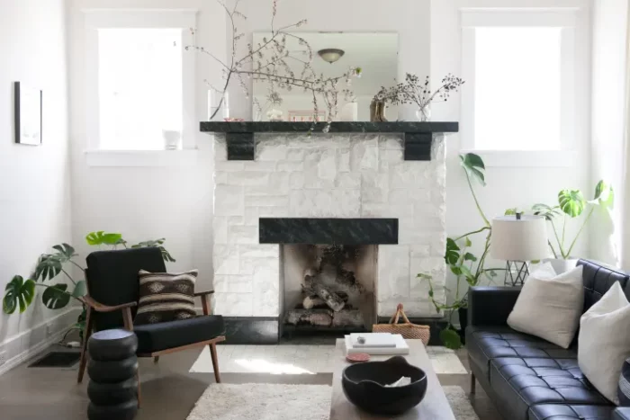 A mantel decorated with DIY projects for a personalized style