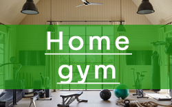 A green sign with the words home gym.