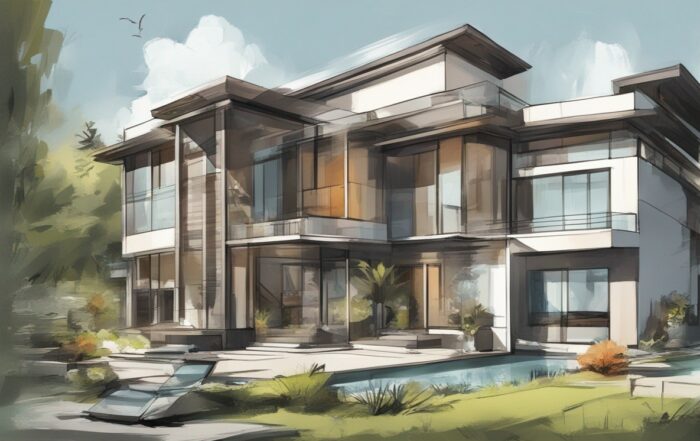 Premium Vector | Sketch modern house set for drawing book by vector design-saigonsouth.com.vn