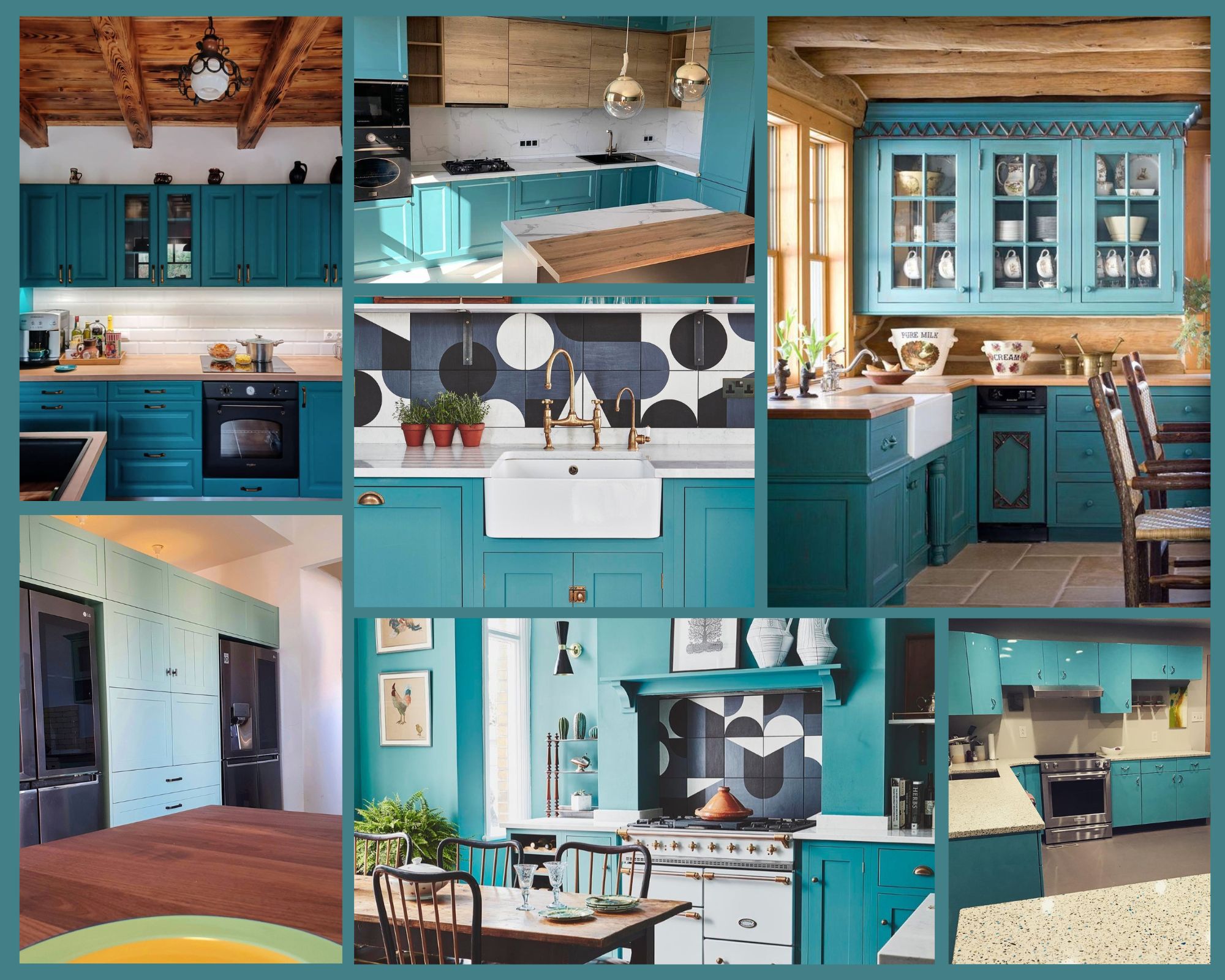 turqouise kitchen cabinets featured