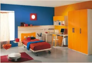 Light Orange And Breeze Blue Walls. Photo by.pinterest.com
