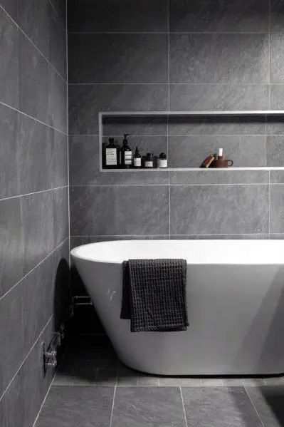 Bathroom Tile Ideas - Cool and cozy grey 