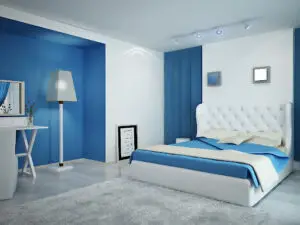 How to Create a Blue Two-Colour Bedroom Walls Look