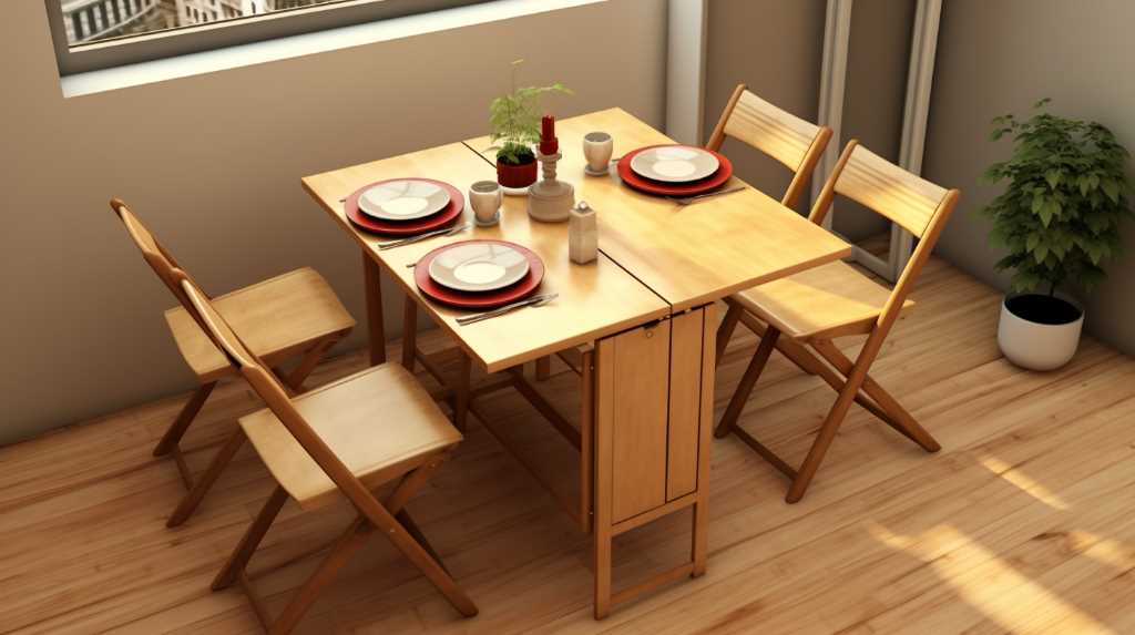 A wooden dining table with multifunctional ideas.