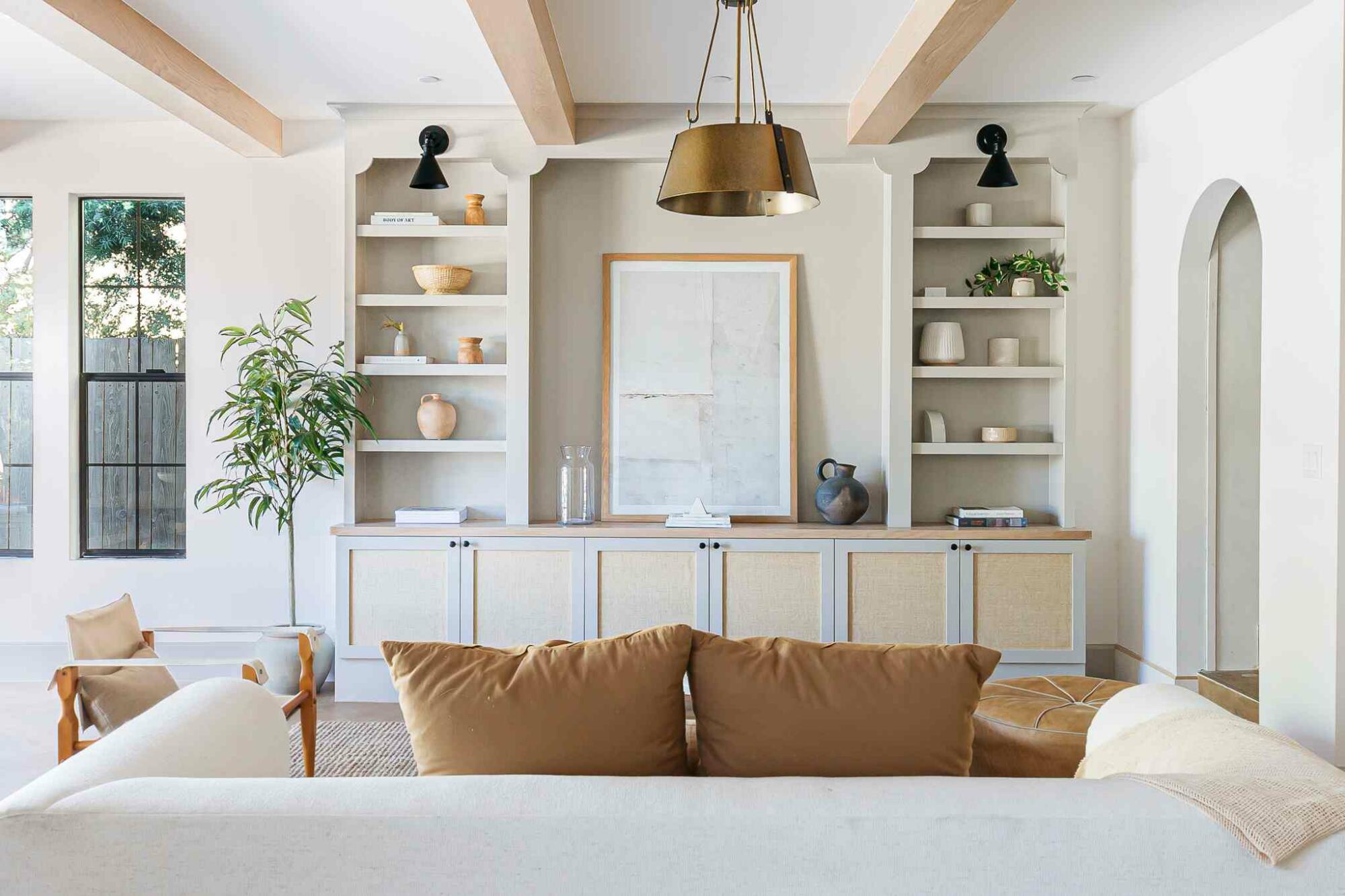Modern minimalist living room interior design.