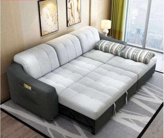 Modern sectional sofa in living room setting.