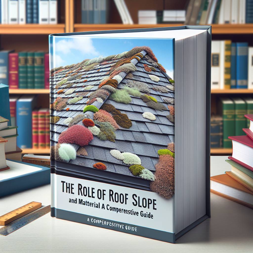 Roofing guidebook on library desk with mossy roof cover.