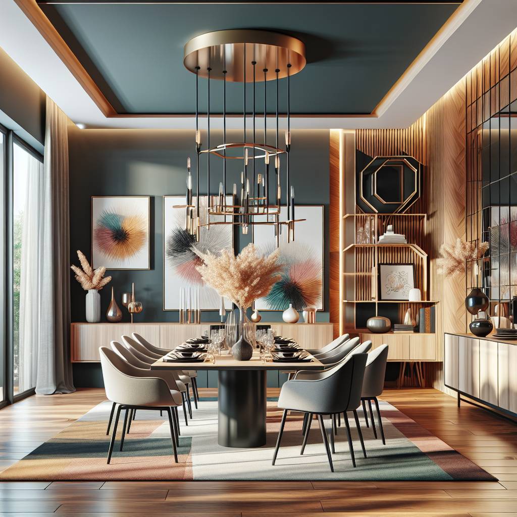 Elegant modern dining room interior design.