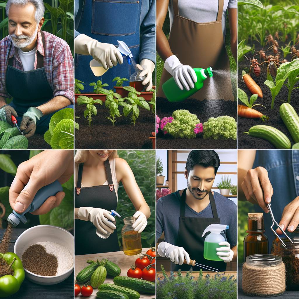 Collage of diverse people gardening and handling plants.