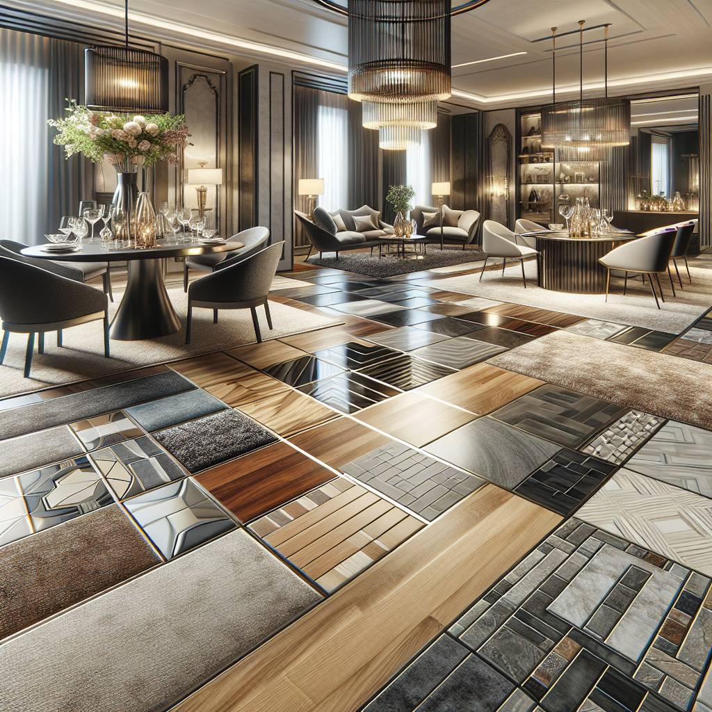 Elegant modern dining and living room interior design.