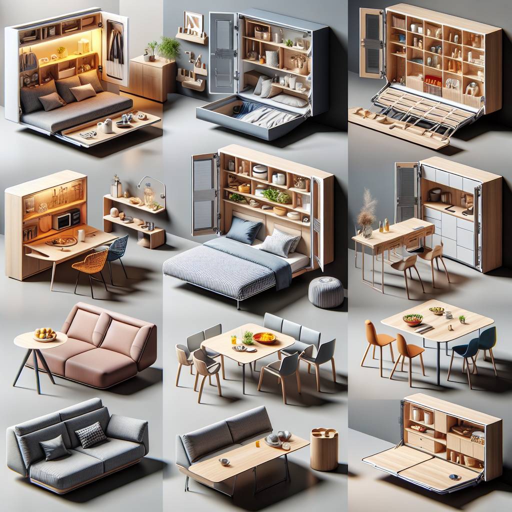 Variety of modern multifunctional furniture designs.
