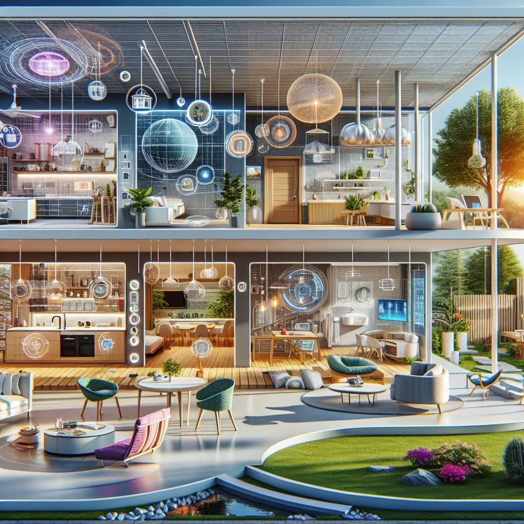 Smart home with futuristic technology and modern design.